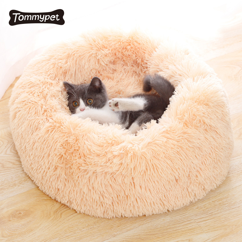 Amazon Best Seller Fleece Fluffy Donut Cat Pet Dog Dog Bed
