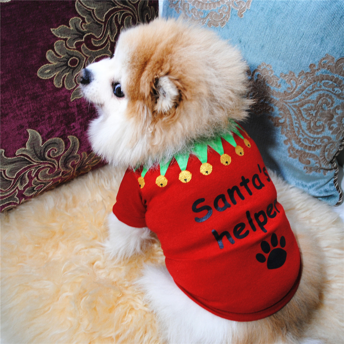 Red Bones Cat Puppy Pet Apparel Trang phục cho chó Giáng sinh Nhà thiết kế quần áo lấy cảm hứng từ chó