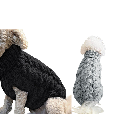 Nhà sản xuất Bán buôn Nhiều màu Ấm áp Mềm mại Mùa đông Sang trọng dệt kim Cashmere Vật nuôi đan Áo len cho chó con
