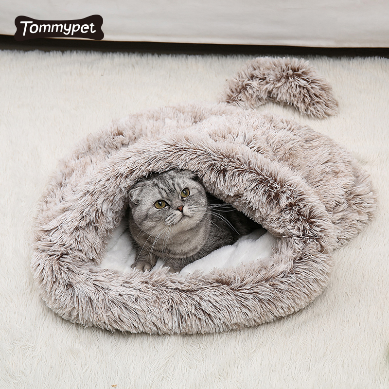 Nhiều màu tùy chọn Cotton Comfort Hoạt hình Túi ngủ Mèo dễ thương, Túi ngủ Hình Mèo Thú cưng