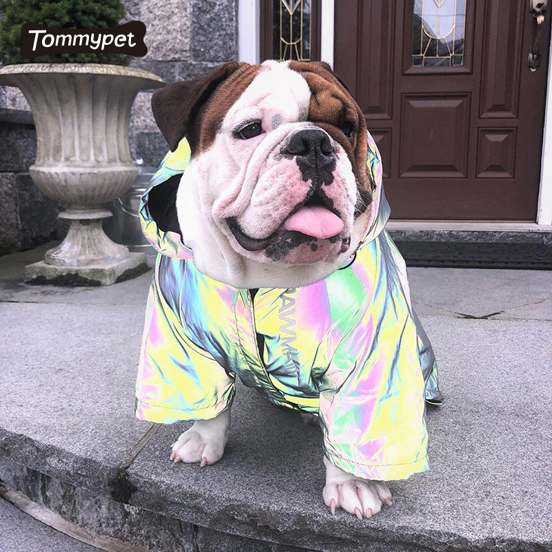 bán buôn Trung Quốc nhà máy cao vis cầu vồng màu phản chiếu an toàn chó cưng thời trang áo khoác vest áo khoác cho chó bên ngoài chạy an toàn